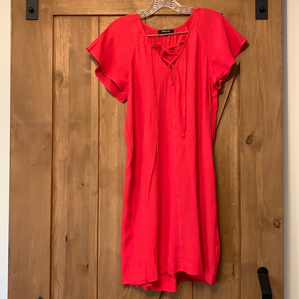 Madewell Flutter Lace-Up Dress, Size XS